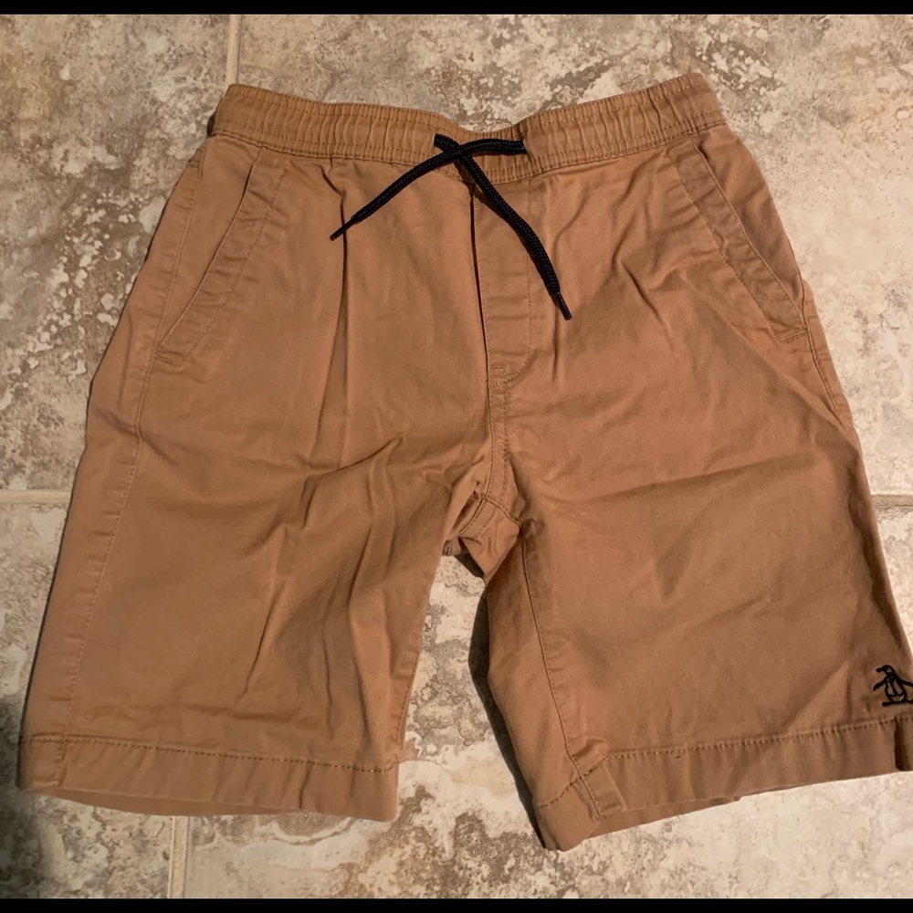 Boys Penguin camel khaki shorts